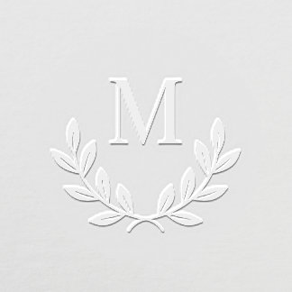 Simple Wreath Monogram Initial Embosser