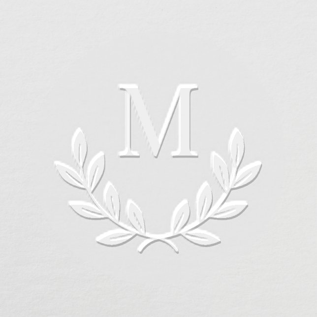 Simple Wreath Monogram Initial Embosser (Design)