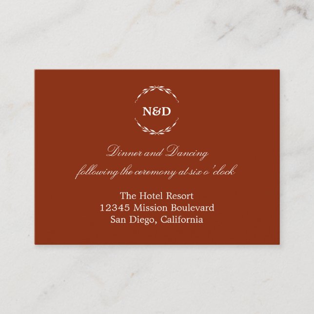 Simple wreath red wedding reception enclosure (Front)