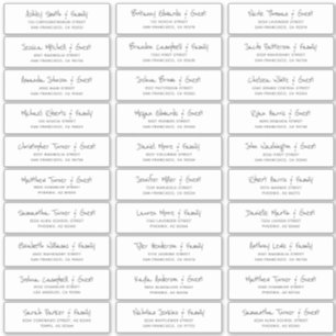 Simple Writing Wedding Guest Names Address Sticker