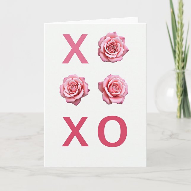 Simple Xo Rose Grid Card (Front)