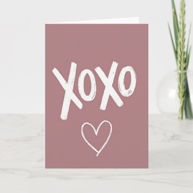 Simple Xoxo Heart Love Card (Front)