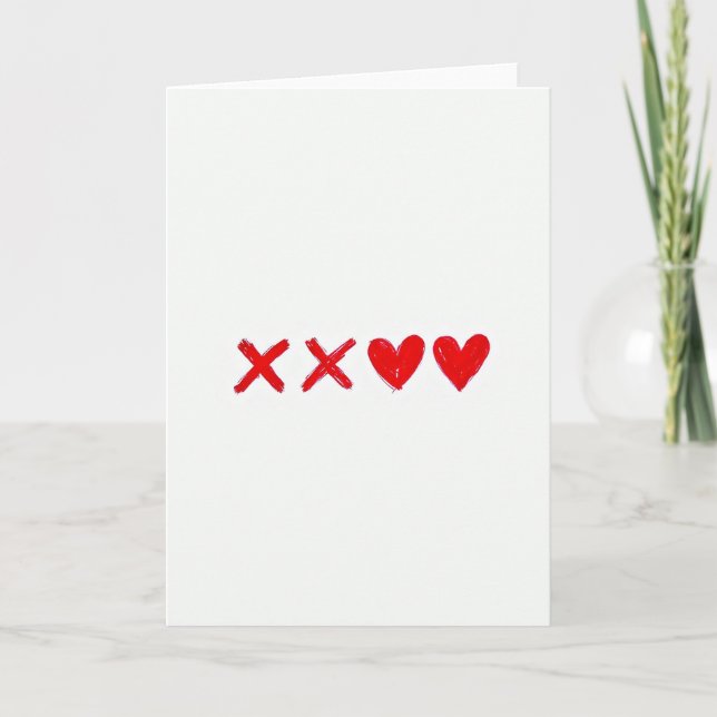 Simple Xoxo Hearts Card (Front)