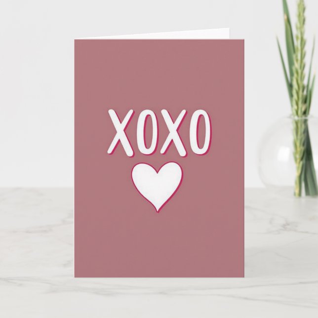 Simple Xoxo Love Heart Card (Front)