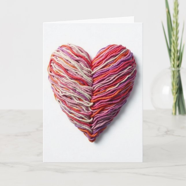 Simple Yarn Heart Love Card (Front)