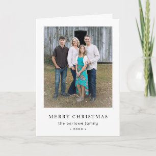 Simple Year in Review Photo Modern Christmas Holiday Card