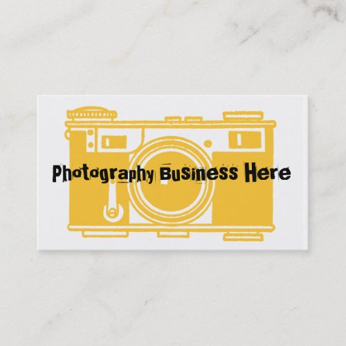 Simple Yellow and Black  Film Camera Business Card