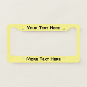 Simple Yellow and Black Sci Fi Style Font Text License Plate Frame
