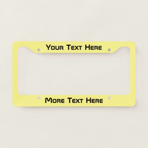 Simple Yellow and Black Sci Fi Style Font Text License Plate Frame