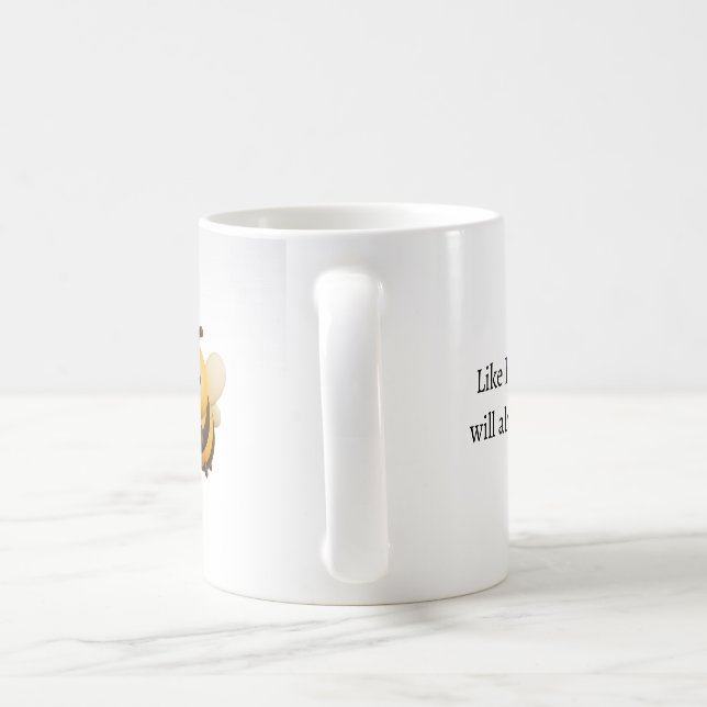 Simple Yellow Bee Custom Words Coffee Mug (Handle)