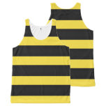 [ Thumbnail: Simple Yellow/Black Bee-Inspired Stripes Tank Top ]