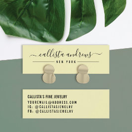 Simple Yellow Black Script Earring Display Card
