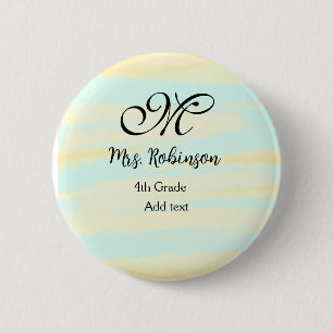 simple yellow blue watercolor teacher appreciation button