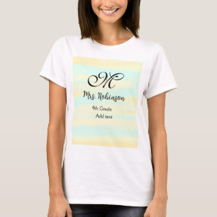 simple yellow blue watercolor teacher appreciation T-Shirt