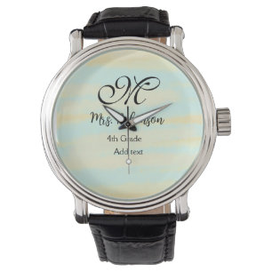 simple yellow blue watercolor teacher appreciation watch
