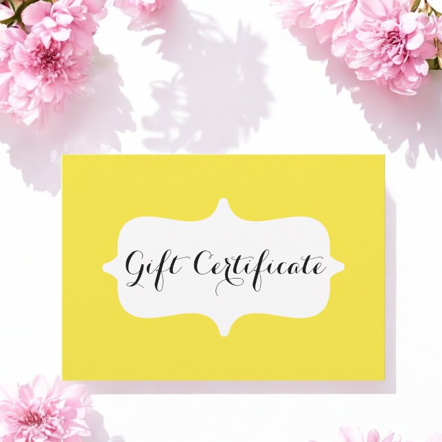 Simple Yellow Business Gift Certificate Card (Creator Uploaded)