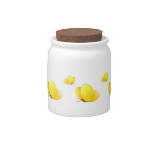 Simple Yellow Butterflies Candy Jar