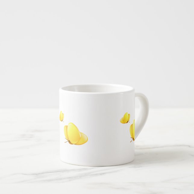 Simple Yellow Butterflies Espresso Cup (Front Right)