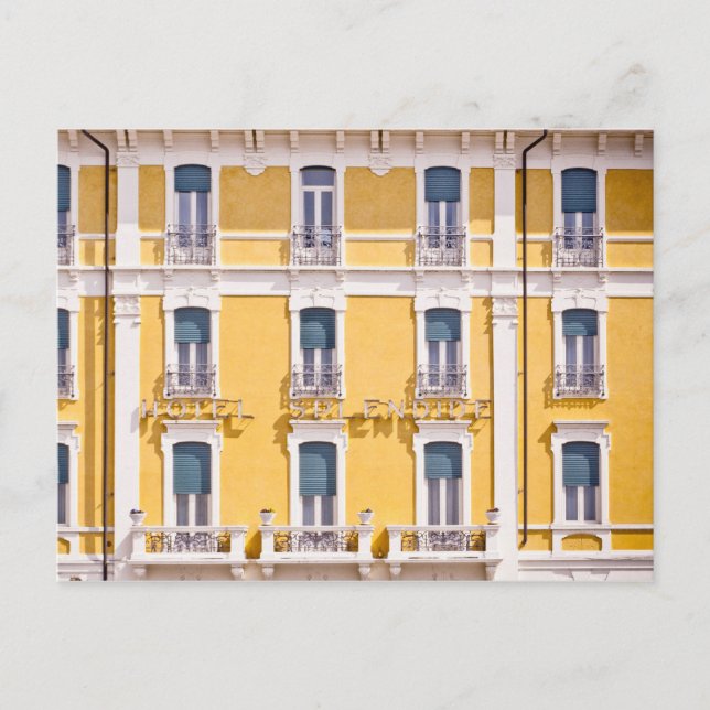 Simple Yellow Colorful Pattern of Windows Postcard (Front)