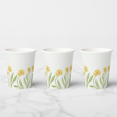 Simple Yellow Coneflowers Paper Cups