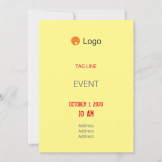 Simple Yellow Corporate Invitation