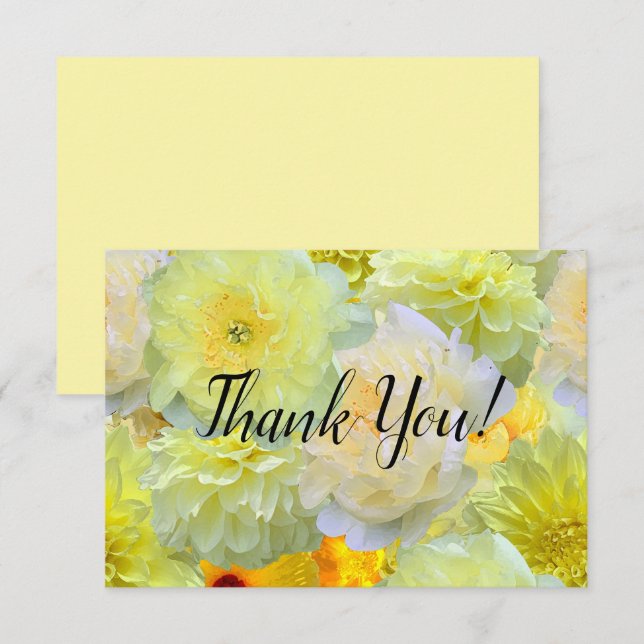 Simple Yellow Floral Thank You Card (Front/Back)