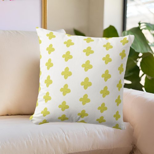 Simple Yellow Flowers Floral Pattern Throw Pillow