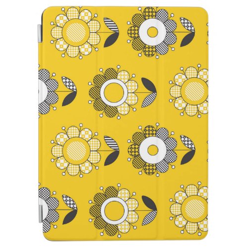 Simple Yellow Folk Floral Pattern iPad Air Cover