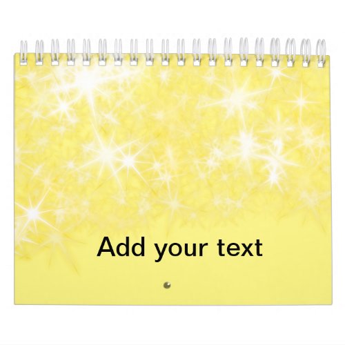 Simple yellow glitter sparkle stars add your text  calendar