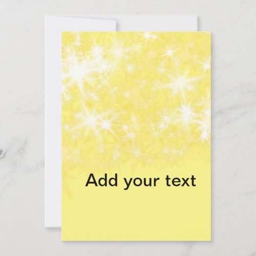 Simple yellow glitter sparkle stars add your text  invitation