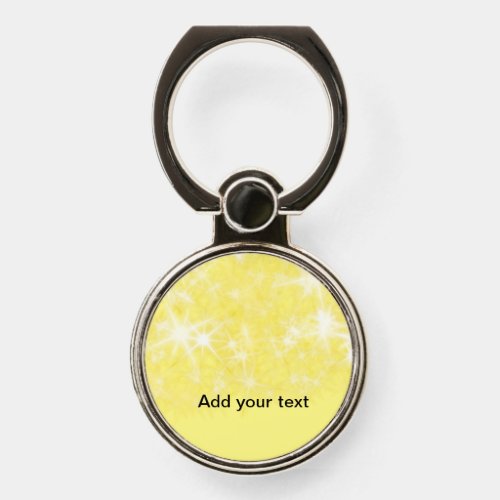 Simple yellow glitter sparkle stars add your text  phone ring stand