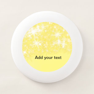 Simple yellow glitter sparkle stars add your text Wham-O frisbee