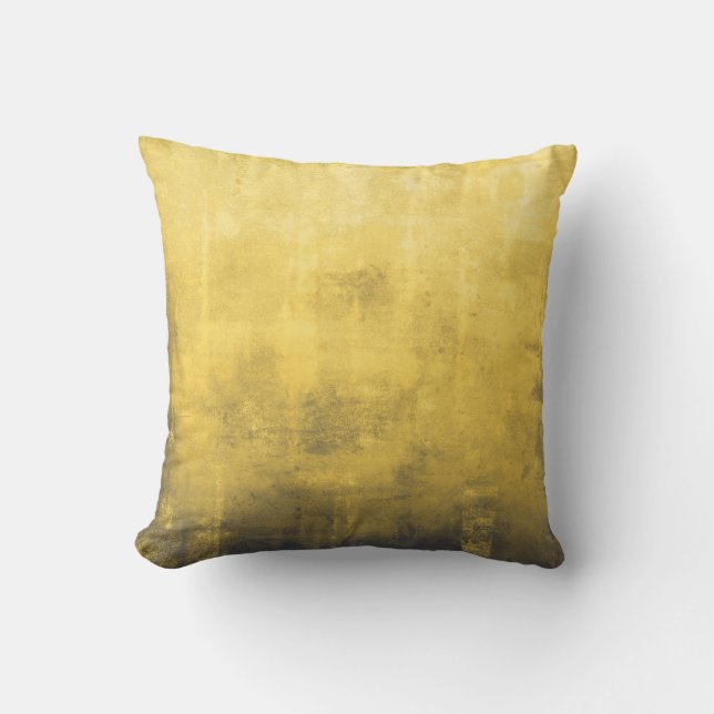 Simple Yellow Gray Abstract Throw Pillow (Front)