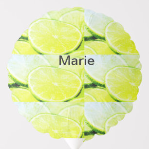 Simple yellow green lemon add name minimal custom balloon