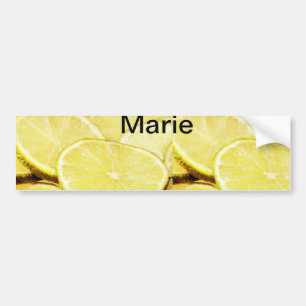 Simple yellow green lemon add name minimal custom bumper sticker