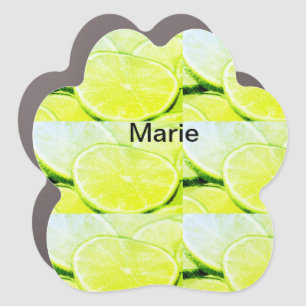 Simple yellow green lemon add name minimal custom car magnet