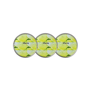 Simple yellow green lemon add name minimal custom golf ball marker