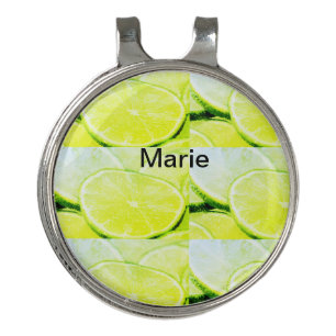 Simple yellow green lemon add name minimal custom golf hat clip