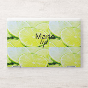 Simple yellow green lemon add name minimal custom HP laptop skin