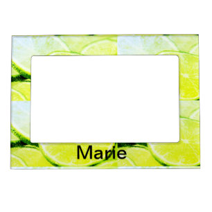 Simple yellow green lemon add name minimal custom magnetic frame