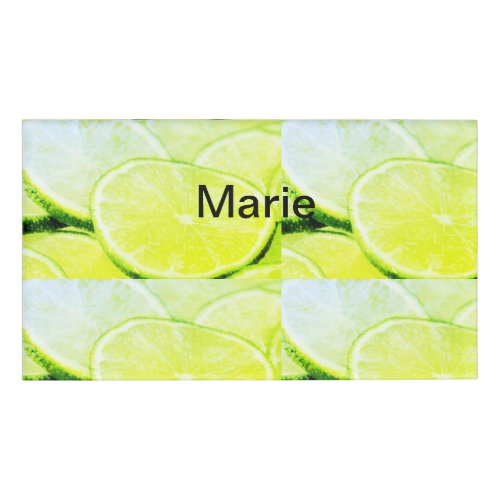 Simple yellow green lemon add name minimal custom  name tag