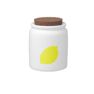 Simple Yellow Lemon Fruit Candy Jar