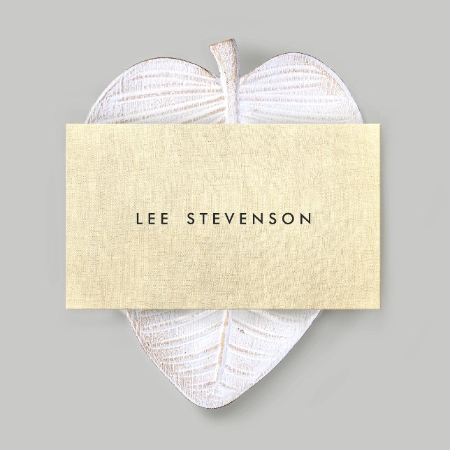 Simple, Yellow Linen Stylish Minimalist Business Card (Creator Uploaded)