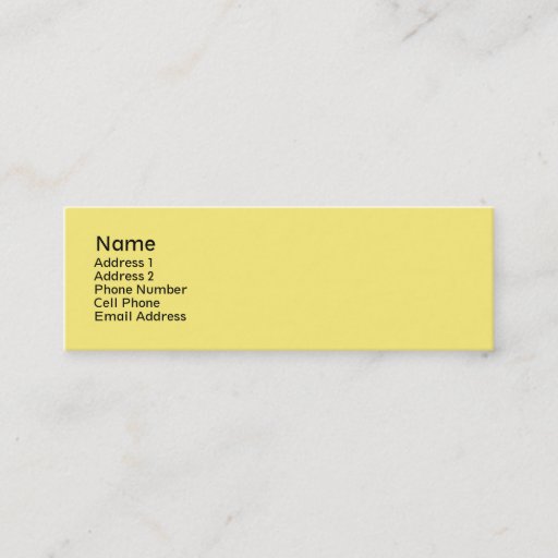 Customizable simple yellow business card templates