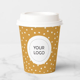 Simple Yellow Minimal Business Logo Custom Paper Cups