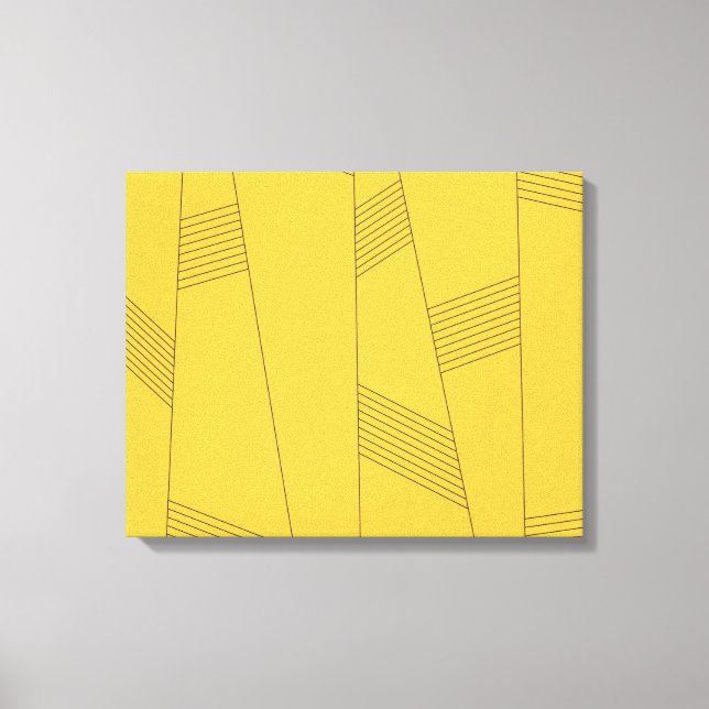 Simple, yellow, modern abstract graphic design canvas print (Front)