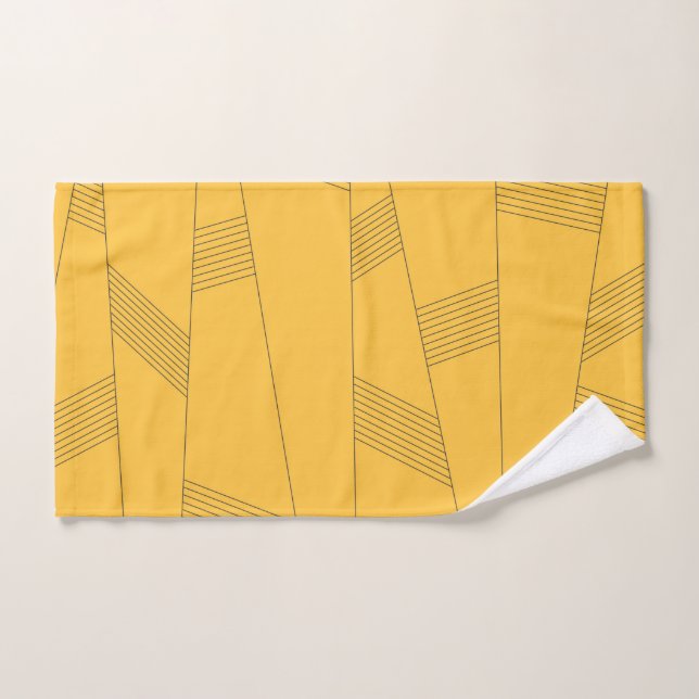 Simple, yellow, modern abstract graphic design hand towel  (Hand Towel)