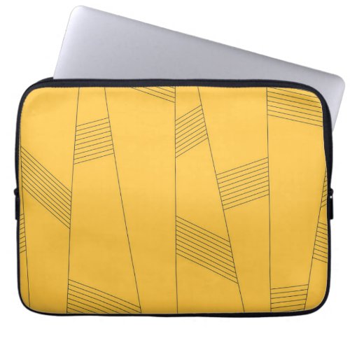 Simple yellow modern abstract graphic design laptop sleeve