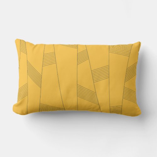 Simple yellow modern abstract graphic design lumbar pillow
