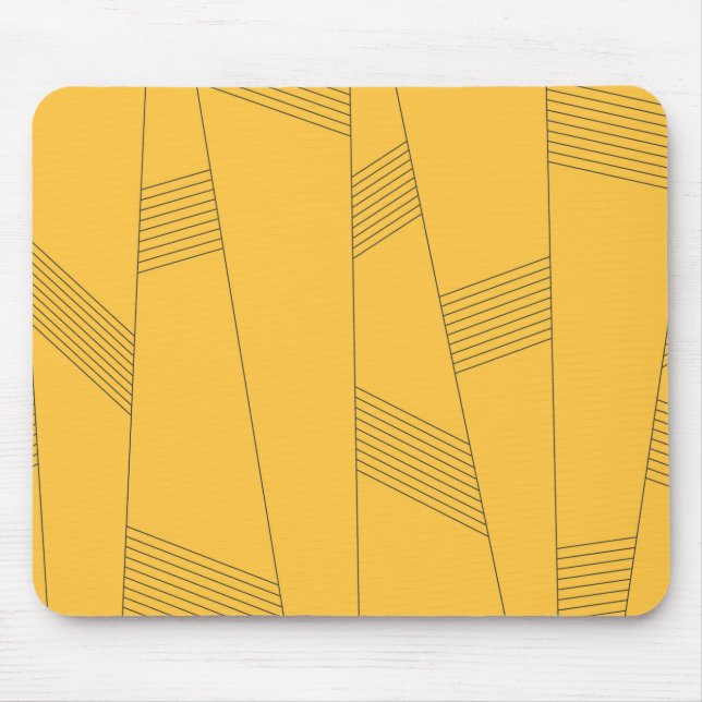 Simple, yellow, modern abstract graphic design mouse pad (Front)